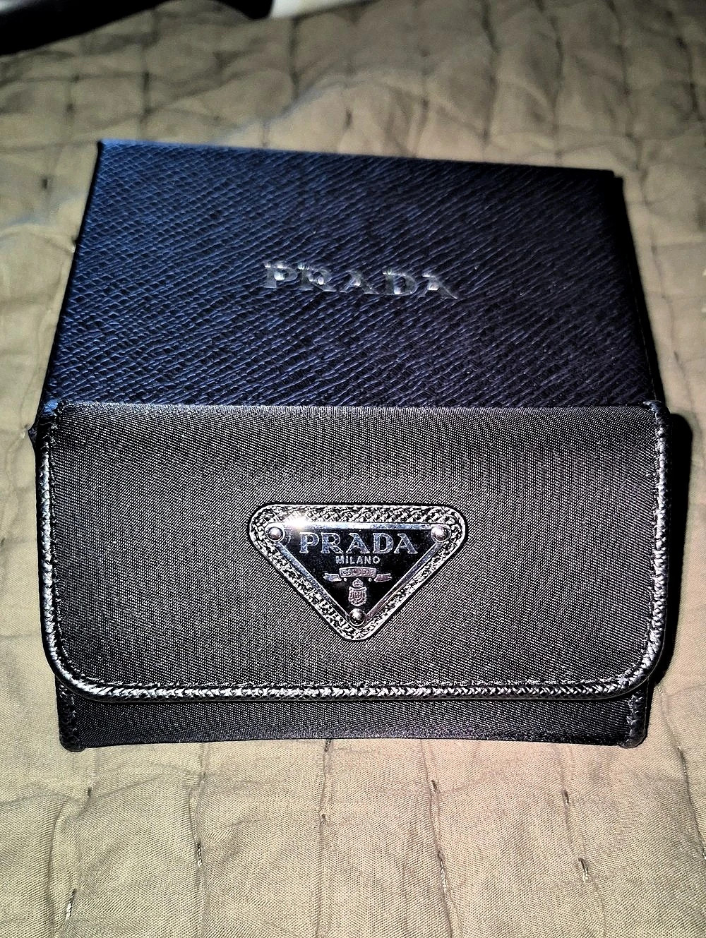 Prada Saffiano and Nylon 6-Key Holder Case Black - Picture 2 of 3
